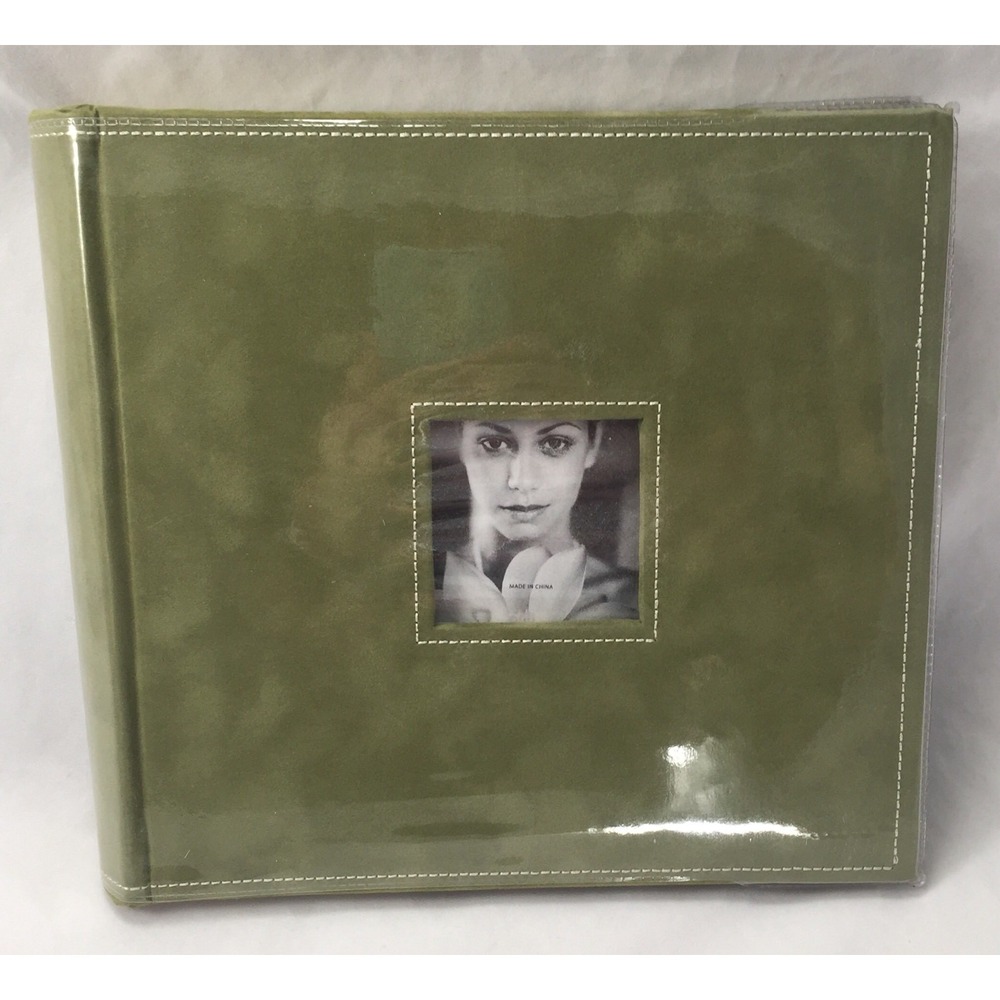 Malden Sage Green Faux Leather Photo Album 200 4x6 Photos Memo Area 6779-26